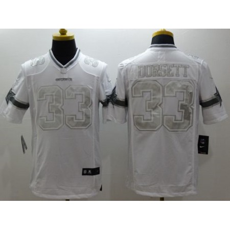 Nike Cowboys #33 Tony Dorsett White Men's Stitched NFL Limited Platinum Jersey