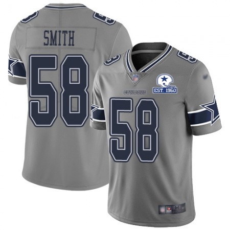 Nike Cowboys #58 Aldon Smith Gray Men's Stitched With Established In 1960 Patch NFL Limited Inverted Legend Jersey