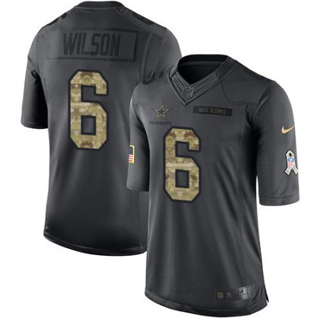 Nike Cowboys #6 Donovan Wilson Black Men's Stitched NFL Limited 2016 Salute To Service Jersey