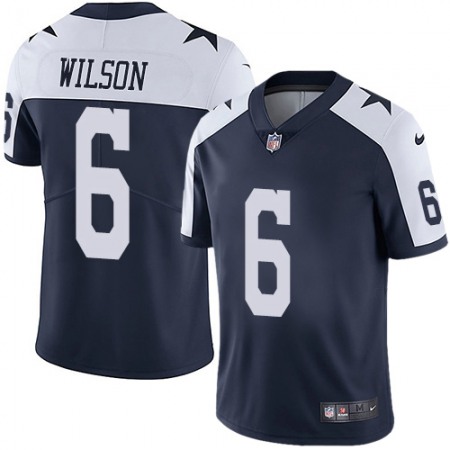 Nike Cowboys #6 Donovan Wilson Nave Blue Thanksgiving Men's Stitched NFL Vapor Untouchable Limited Throwback Jersey