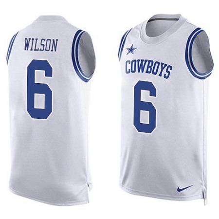 Nike Cowboys #6 Donovan Wilson White Team Color Men's Stitched NFL Limited Tank Top Jersey