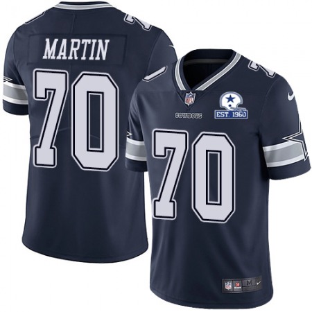 Nike Cowboys #70 Zack Martin Navy Blue Team Color Men's Stitched With Established In 1960 Patch NFL Vapor Untouchable Limited Jersey