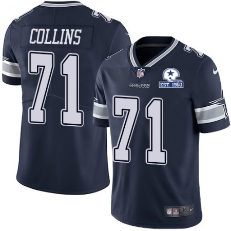 Nike Cowboys #71 La'el Collins Navy Blue Team Color Men's Stitched With Established In 1960 Patch NFL Vapor Untouchable Limited Jersey