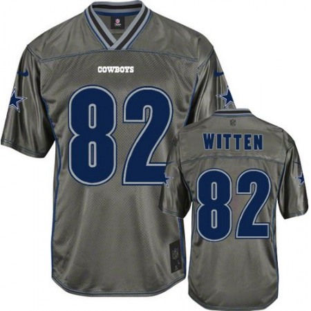 Nike Cowboys #82 Jason Witten Grey Men's Stitched NFL Elite Vapor Jersey