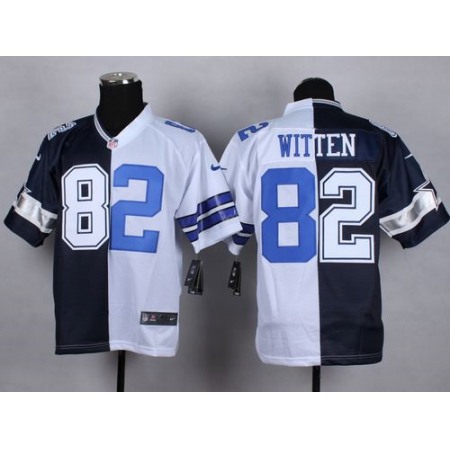 Nike Cowboys #82 Jason Witten Navy Blue/White Men's Stitched NFL Elite Split Jersey