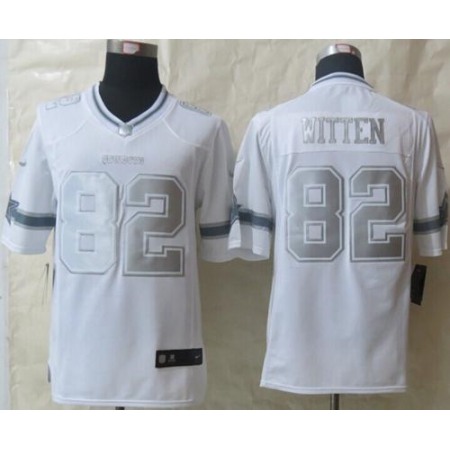 Nike Cowboys #82 Jason Witten White Men's Stitched NFL Limited Platinum Jersey