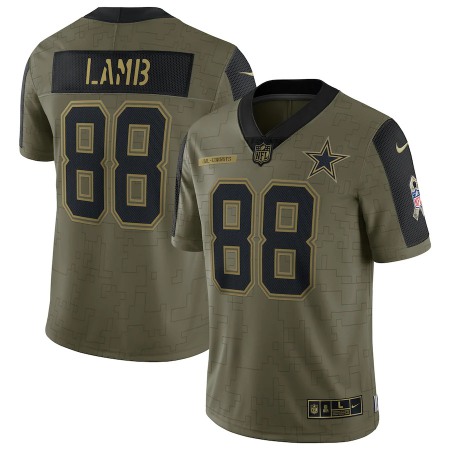 Dallas Cowboys #88 CeeDee Lamb Olive Nike 2021 Salute To Service Limited Player Jersey