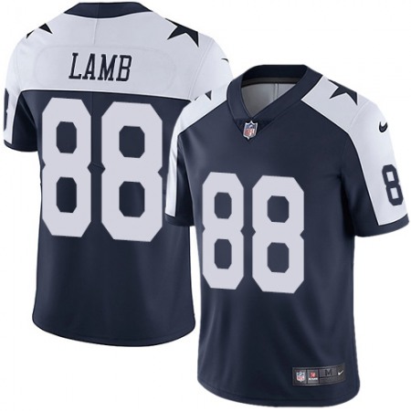 Nike Cowboys #88 CeeDee Lamb Navy Blue Thanksgiving Men's Stitched NFL Vapor Untouchable Limited Throwback Jersey