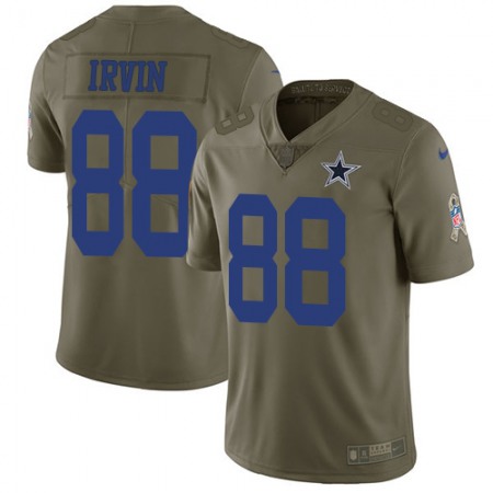 Nike Cowboys #88 Michael Irvin Olive Men's Stitched NFL Limited 2017 Salute To Service Jersey