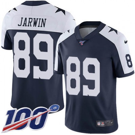 Nike Cowboys #89 Blake Jarwin Navy Blue Thanksgiving Men's Stitched NFL 100th Season Vapor Throwback Limited Jersey