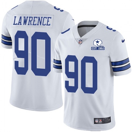 Nike Cowboys #90 DeMarcus Lawrence White Men's Stitched With Established In 1960 Patch NFL Vapor Untouchable Limited Jersey