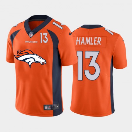 Denver Broncos #13 KJ Hamler Orange Men's Nike Big Team Logo Player Vapor Limited NFL Jersey