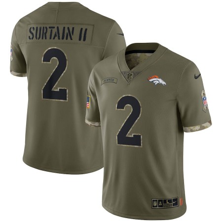 Denver Broncos #2 Patrick Surtain II Nike Men's 2022 Salute To Service Limited Jersey - Olive