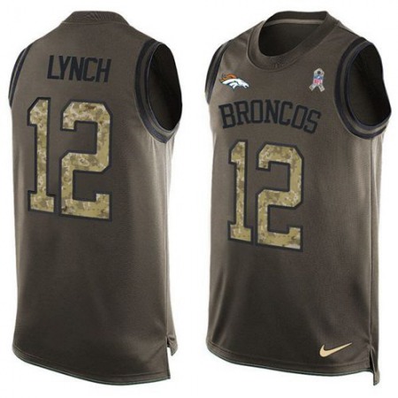 Nike Broncos #12 Paxton Lynch Green Men's Stitched NFL Limited Salute To Service Tank Top Jersey