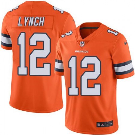 Nike Broncos #12 Paxton Lynch Orange Men's Stitched NFL Limited Rush Jersey