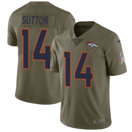 Nike Broncos #14 Courtland Sutton Olive Men's Stitched NFL Limited 2017 Salute To Service Jersey