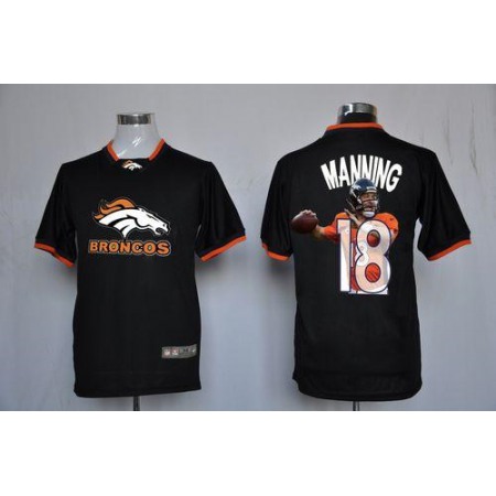 Nike Broncos #18 Peyton Manning Black Men's NFL Game All Star Fashion Jersey