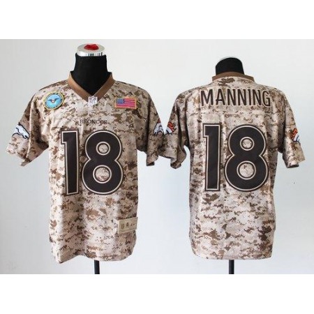 Nike Broncos #18 Peyton Manning Camo Men's Stitched NFL New Elite USMC Jersey