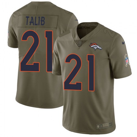 Nike Broncos #21 Aqib Talib Olive Men's Stitched NFL Limited 2017 Salute to Service Jersey