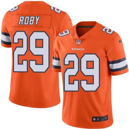 Nike Broncos #29 Bradley Roby Orange Men's Stitched NFL Limited Rush Jersey