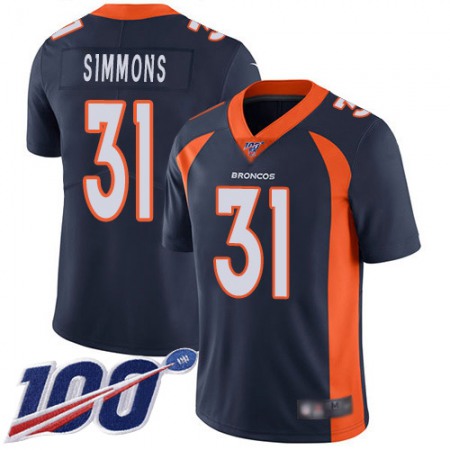 Nike Broncos #31 Justin Simmons Navy Blue Alternate Men's Stitched NFL 100th Season Vapor Limited Jersey