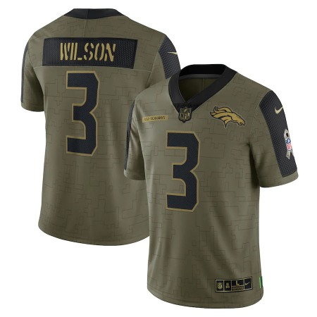 Nike Broncos #3 Russell Wilson Olive Nike 2021 Salute To Service Limited Player Jersey