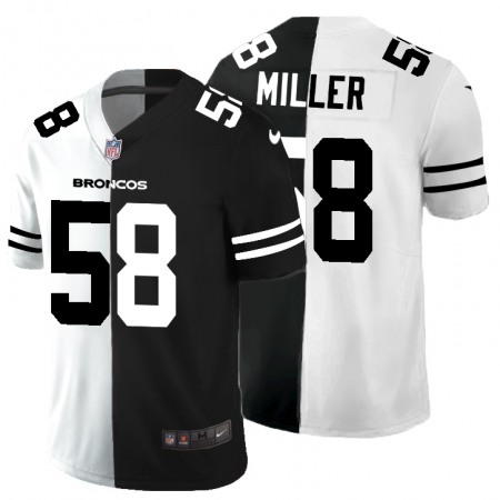 Denver Broncos #58 Von Miller Men's Black V White Peace Split Nike Vapor Untouchable Limited NFL Jersey