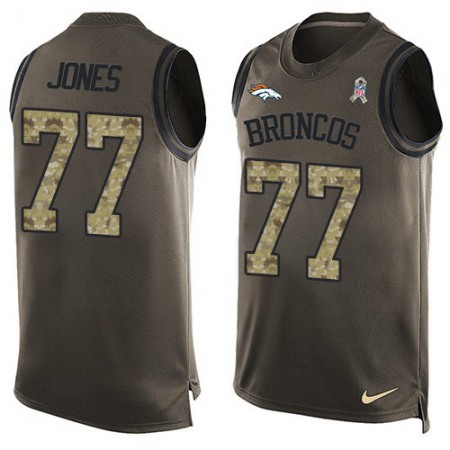 Nike Broncos #77 Sam Jones Green Men's Stitched NFL Limited Salute To Service Tank Top Jersey