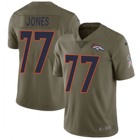 Nike Broncos #77 Sam Jones Olive Men's Stitched NFL Limited 2017 Salute To Service Jersey