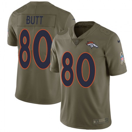 Nike Broncos #80 Jake Butt Olive Men's Stitched NFL Limited 2017 Salute to Service Jersey