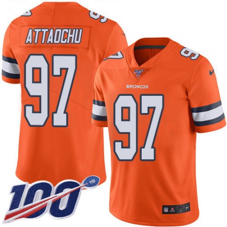 Nike Broncos #97 Jeremiah Attaochu Orange Men's Stitched NFL Limited Rush 100th Season Jersey