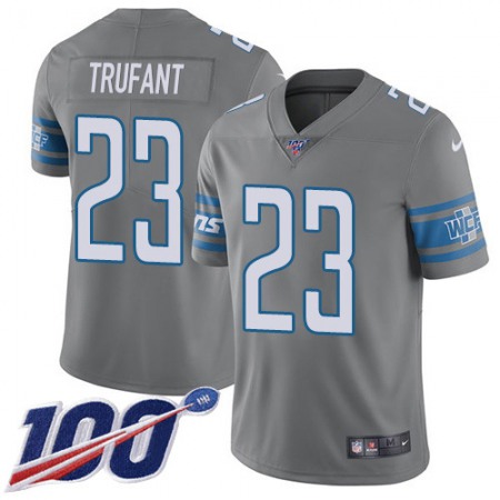 Nike Lions #23 Desmond Trufant Gray Men's Stitched NFL Limited Rush 100th Season Jersey