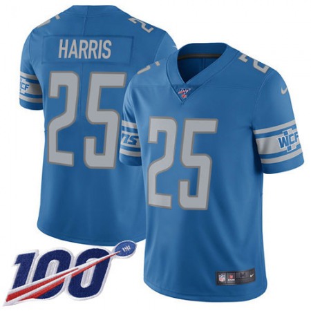 Nike Lions #25 Will Harris Blue Team Color Men's Stitched NFL 100th Season Vapor Untouchable Limited Jersey