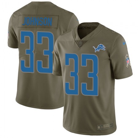 Nike Lions #33 Kerryon Johnson Olive Men's Stitched NFL Limited 2017 Salute To Service Jersey