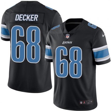 Nike Lions #68 Taylor Decker Black Men's Stitched NFL Limited Rush Jersey