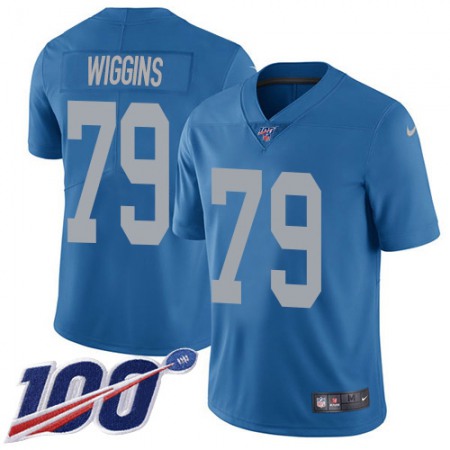 Nike Lions #79 Kenny Wiggins Blue Throwback Men's Stitched NFL 100th Season Vapor Untouchable Limited Jersey