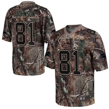 Nike Lions #81 Calvin Johnson Camo Men's Stitched NFL Realtree Elite Jersey