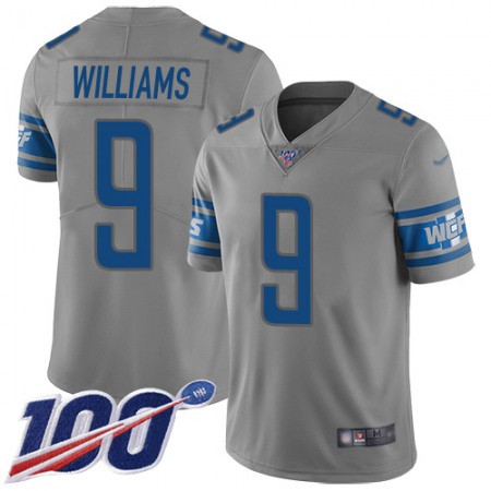 Nike Lions #9 Jameson Williams Gray Men's Stitched NFL Limited Inverted Legend 100th Season Jersey