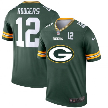 Green Bay Packers #12 Aaron Rodgers Green Men's Nike Big Team Logo Player Vapor Limited NFL Jersey