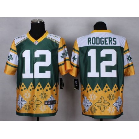 Nike Packers #12 Aaron Rodgers Green Men's Stitched NFL Elite Noble Fashion Jersey