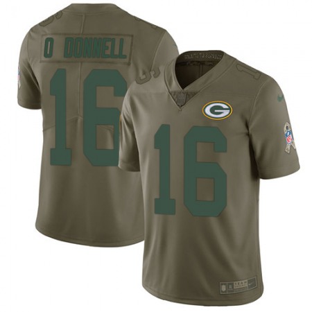 Nike Packers #16 Pat O'Donnell Olive Men's Stitched NFL Limited 2017 Salute To Service Jersey