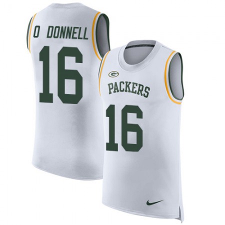 Nike Packers #16 Pat O'Donnell White Men's Stitched NFL Limited Rush Tank Top Jersey