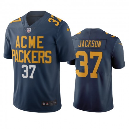 Green Bay Packers #37 Josh Jackson Navy Vapor Limited City Edition NFL Jersey