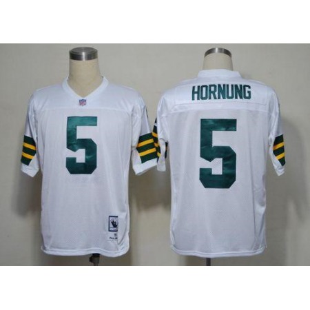 Mitchell And Ness Packers #5 Paul Hornung White Stitched NFL Jersey