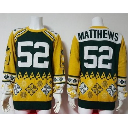 Nike Packers #52 Clay Matthews Green/Yellow Men's Ugly Sweater