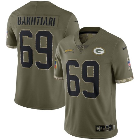 Green Bay Packers #69 David Bakhtiari Nike Men's 2022 Salute To Service Limited Jersey - Olive