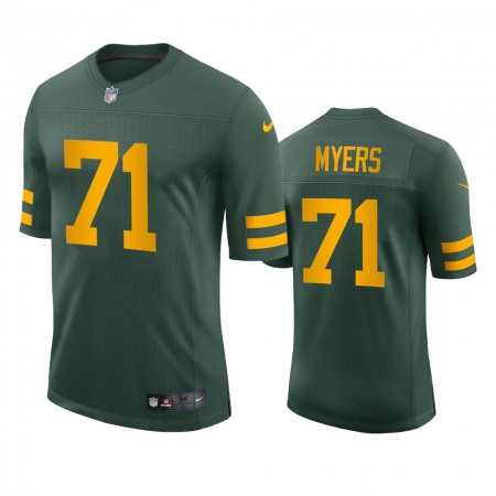 Green Bay Packers #71 Josh Myers Men's Nike Alternate Vapor Limited Player NFL Jersey - Green