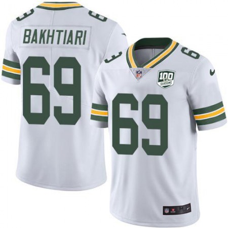 Nike Packers #69 David Bakhtiari White Men's 100th Season Stitched NFL Vapor Untouchable Limited Jersey