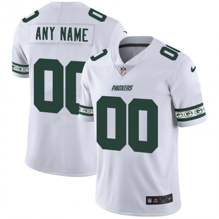 Green Bay Packers Custom Nike White Team Logo Vapor Limited NFL Jersey