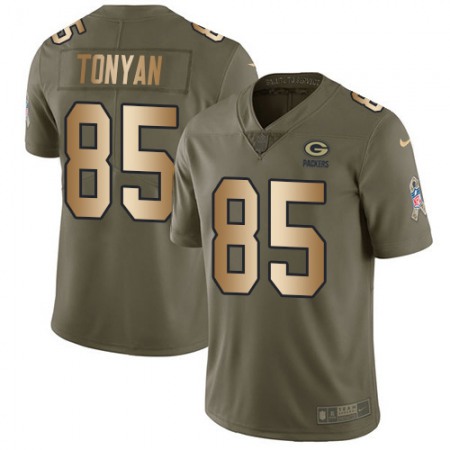 Nike Packers #85 Robert Tonyan Olive/Gold Men's Stitched NFL Limited 2017 Salute To Service Jersey